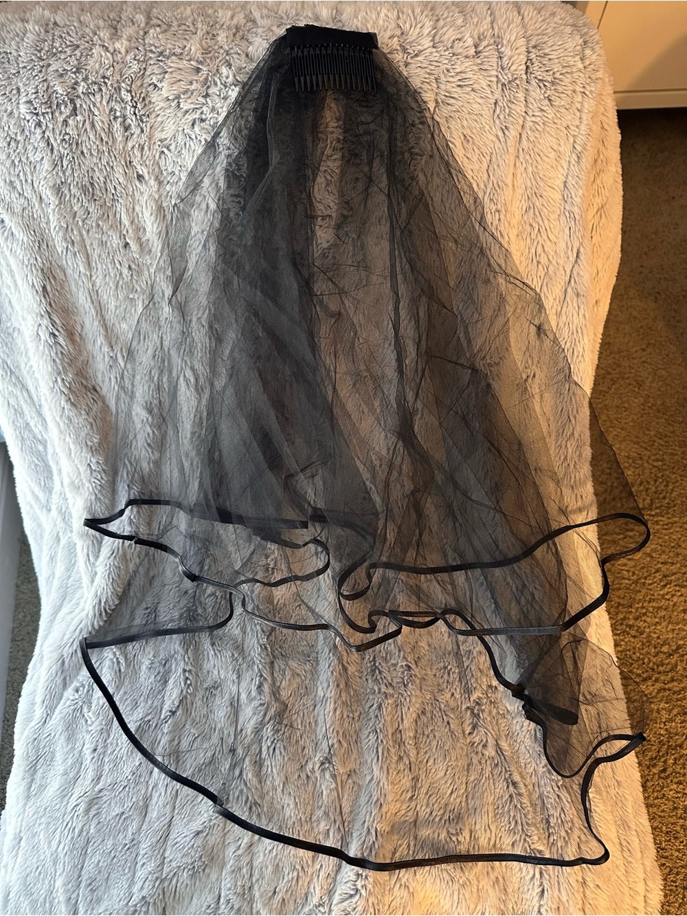 Black Bridal Veil with Comb